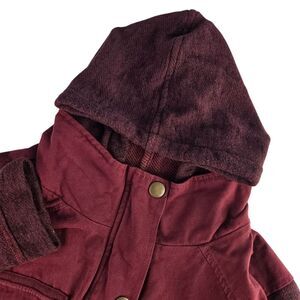 Ashley by 26 International Utility Collection‎ Womens 1X Burgundy Hooded Jacket
